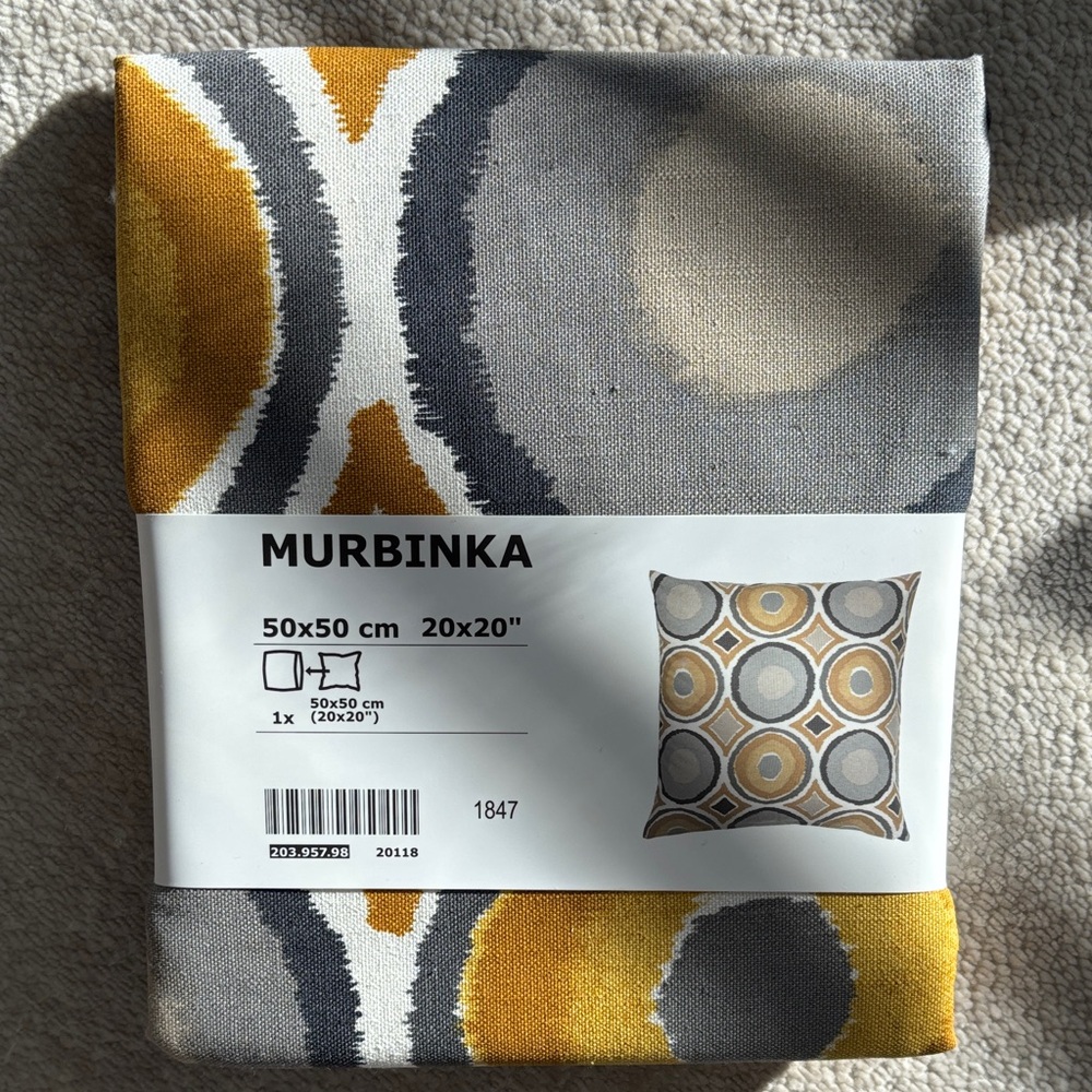 IKEA MURBINKA Accent Pillow - Yellow, Gray, White